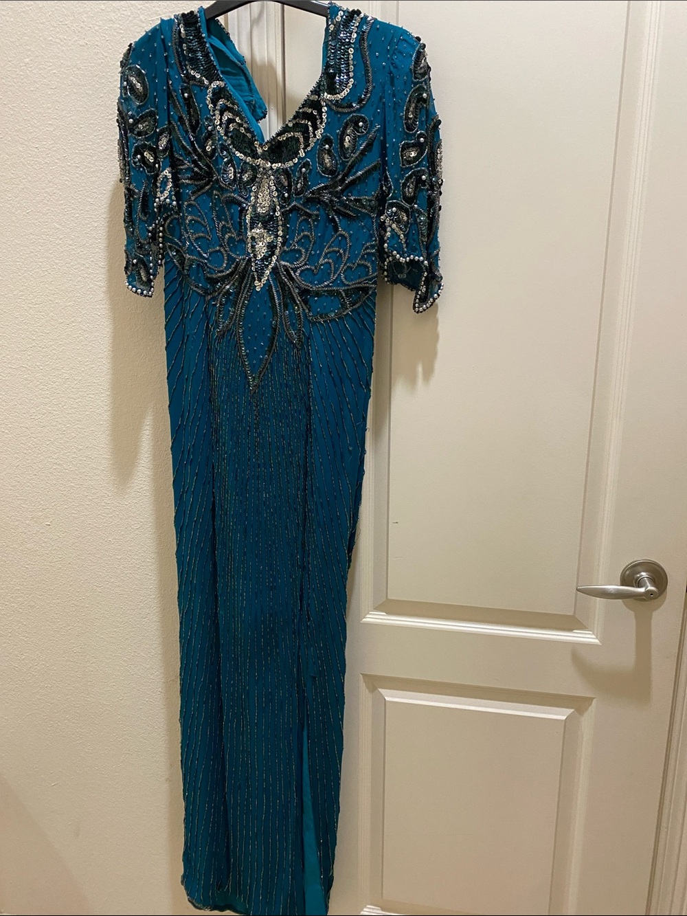 Unlisted Teal Beaded Embellished Maxi Dress